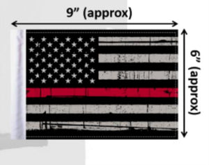 Pro Pad Grunge USA Firefighter Thin RED Line Motorcycle 6" x 9" Flag 0521-1557