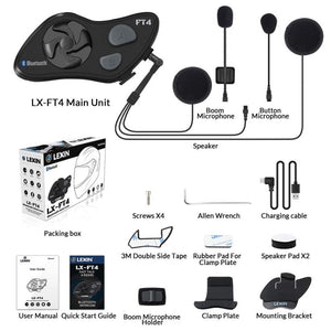 Lexin Bluetooth 4 Way Conference Helmet Intercom System LX-FT4