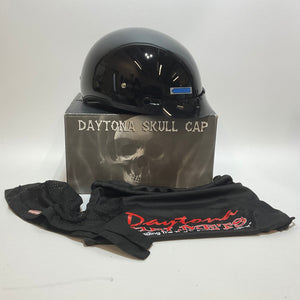 NEW Daytona Helmets D.O.T. Skull Cap Medium Hi-Gloss Black Half Shell D1-A-M