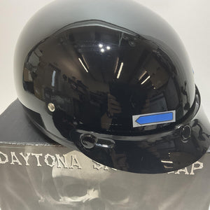 NEW Daytona Helmets Large D.O.T. Skull Cap w/ Inner Shield Black DS8-A-L