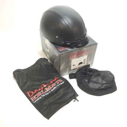 NEW Daytona Helmets XL D.O.T. Skull Cap - Leather Covered D3-A-XL