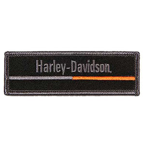 NOS Genuine Harley 4inch Gray Minimal Text Striped Patch 8013226