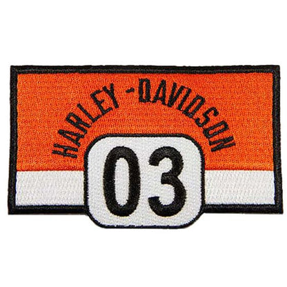 NOS Genuine Harley 4inch Bold Orange '03 Emblem Patch 8013240