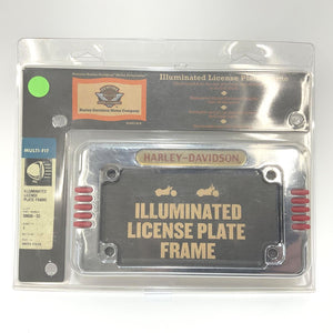 NOS Genuine Harley XL Dyna Softail Illuminated License Plate Frame 59030-03