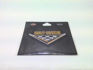 NOS Genuine Harley 4inch Nostalgia Checker Tri Patch 8013172