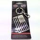 NEW Genuine Harley 3" Minimal Circle Patch and Carbon Fiber Flag Keychain Bundle