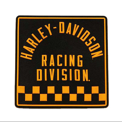 NOS Genuine Harley Black & Orange Racing Division Rubber Tile Magnet 8013486