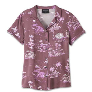 NEW Women Harley-Davidson Aloha Palm Shirt Medium 97521-23VW