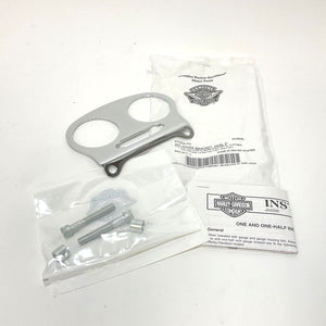 NOS Genuine Harley 2004-2022 XL Dyna Chrome Dual 2" Gauge Bracket 67435-04