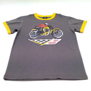 NEW Boys Harley-Davidson Racing Division Ringer Shirt Size 12/14 1092221