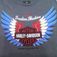 NEW Women Harley-Davidson Patriotic Wings Scoop Neck Gray Tank Medium HT4697GRY