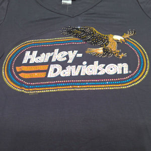 NEW Women Harley-Davidson Studded Eagle Shirt Medium HT4680DGY