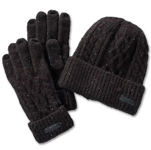 NEW Womans Harley-Davidson Black Sparkly Knit Hat and Gloves 97682-24VW