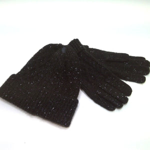 NEW Womans Harley-Davidson Black Sparkly Knit Hat and Gloves 97682-24VW