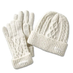 NEW Womans Harley-Davidson White Sparkly Knit Hat and Gloves 97683-24VW