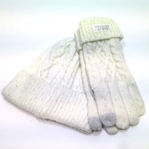 NEW Womans Harley-Davidson White Sparkly Knit Hat and Gloves 97683-24VW