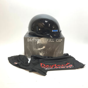 NEW Daytona Helmets Large D.O.T. Skull Cap w/ Inner Shield Black DS8-A-L