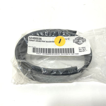 NOS Genuine Harley Black W/Gold Stitch CVO Road Glide Grab Strap 52400036