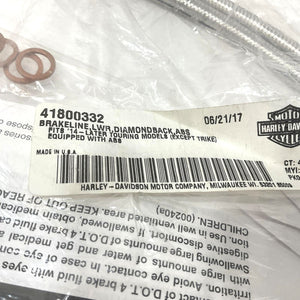 NOS Genuine Harley 2014 Up Touring 15" ABS Brake Lines 41800332