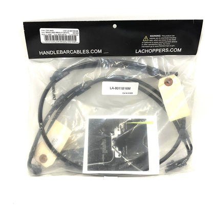 L.A. Choppers FLH 15"-17" Ape Hanger Midnight Braided Brake Line Kit LA-8011B16M