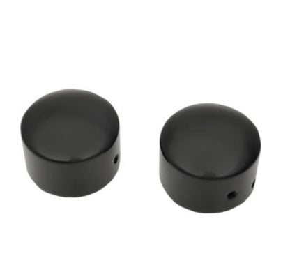 Drag Specialties Black Front Axle Caps 2008up Harley Touring Sportster 0214-1235