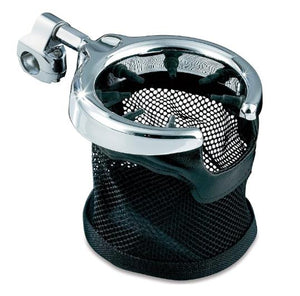 KURYAKYN CHROME PASSENGER MESH BASKET DRINK HOLDER 1/2-3/4 Tube mount 1484