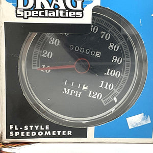 Drag Specialties 5" MPH FL-Style 2:1 Speedometer - '89-'95 Black Face DS243845