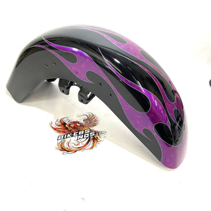 Genuine Harley-Davidson Touring Black W/ Pink/Purple Flame Front Fender 59045-00