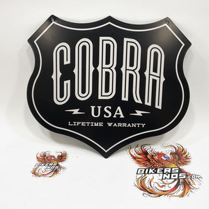 Cobra USA 18" X16" Harley Biker Hot Rod Man Cave Dealer display Metal sign