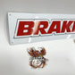 BRAKING  23" X 5"  Harley Biker Hot Rod Man Cave Dealer display Metal sign