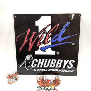 Wild one 1 Chubbys 18" X 18" Harley Davidson Biker Dealer display Metal sign