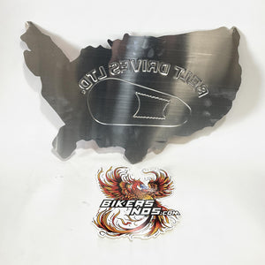 Belt Drives 20" X 14" USA Harley Biker Hot Rod Man Cave Dealer Metal Sign