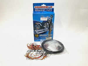 Goodridge 2006-2017 Street Bob Ebony Front Brake Line Kit HD0073-1FPBK/BK+2"