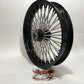 Ride Wright Front Fat 50 Spoke Wheel Black/Chrome 21x3.5 Harley ABS 04235-8625