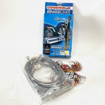 Goodridge 2009-2013 Touring Stainless Braided Brake Line Kit HD0102-4FCH/CL+8