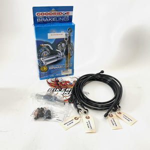 Goodridge 2008-2013 FLTR Braided ABS Brake Line Kit HD0100-4FPBK/BK+2