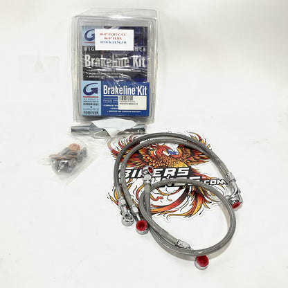 Goodridge 1996-2007 FLH Stainless Braided Front Brake Line Kit HD0033-3FCH/CL