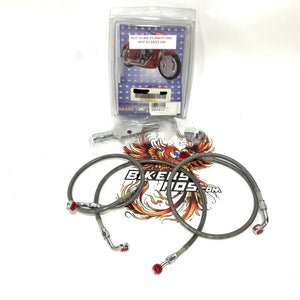 Goodridge 1994-2007 Touring Stainless Braided Brake Line Kit HD0049-3FCH/CL+1