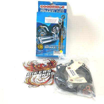 Goodridge Braided Front ABS Brake Line Kit Touring 2009-2013 HD0102-4FPBK/BK+10