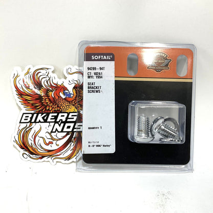 New Genuine Harley 1987-1999 FLST Chrome Seat Bracket Screws 94289-94T