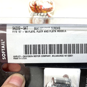 New Genuine Harley 1987-1999 FLST Chrome Seat Bracket Screws 94289-94T