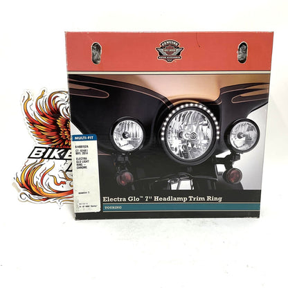 NEW Genuine Harley Electra Glo LED Headlamp Trim Ring 7" Touring 61400152A