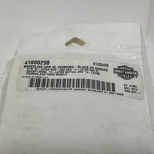 New Genuine Harley 2007 Up Diamond Black Upper Brakeline 24.5" 0DEG 41800258