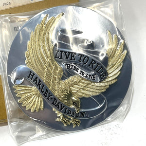 NEW Genuine Harley Gold Eagle Live To Ride LTR Chrome Gold Medallion 99027-90T