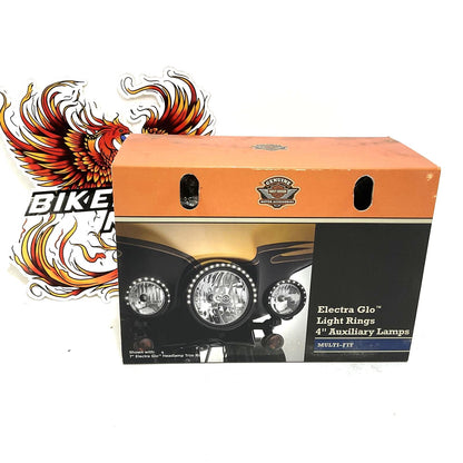 Genuine Harley 1983 Up Touring Softail Dyna 4" Electra Glo Light Rings 61400094