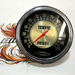 Vintage Genuine Harley Stewart Warner 540AL Speedometer Gold Face 819833 67004-68