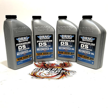 Drag DS3 Full Synthetic Harley V-Twin Motorcycle oil 20W-50 4 Qt 3601-0775