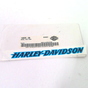 NOS Genuine Harley 1996-1999 Dyna Sinister Blue Script Tank Decal 14525-96