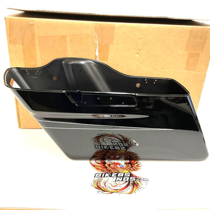 NOS Genuine Harley Left 2014 Up Saddlebag Vivid Black w/ Pinstripe 90201065DBX