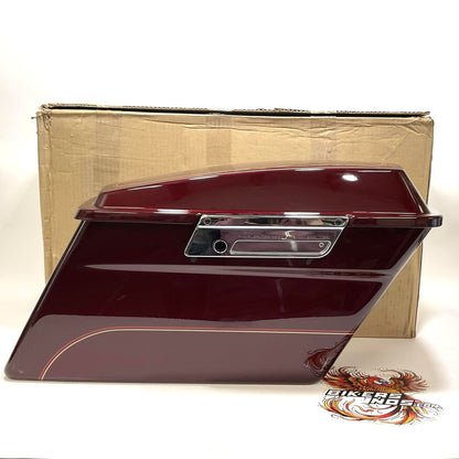 New Genuine Harley 1993-2013 Right Chrismon Red Sunglo Saddlebag 90894-08CPX